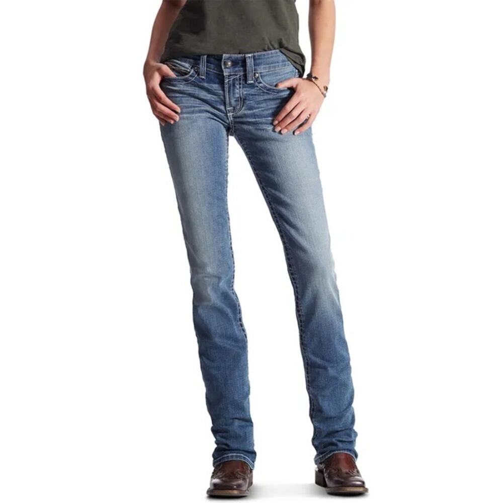 Ariat R.E.A.L Straight Icon Riding Jeans in Rainstorm Womens Size 29L *EUC